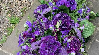 Create a beautiful coffin spray with purple hydrangea [upl. by Anohsal]