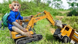 SmaRt BiBon Monkey Toxic is driving the truck and the kittens car repair road [upl. by Worsham]