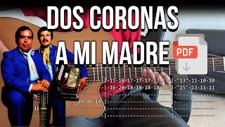 Requinto de DOS CORONAS A MI MADRE Tutorial en Guitarra LOS CADETES DE LINARES  principiantes [upl. by Noiramaj702]