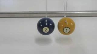 Tabletop Newtons Cradle with Billiard Balls [upl. by Nylorahs387]