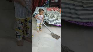 junnu is cleaning the floor ytshorts cutebaby cleaning viralshorts [upl. by Llevram]