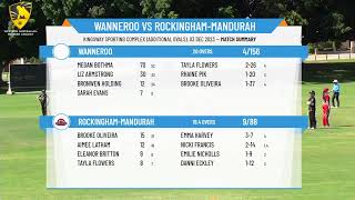 WA Premier Cricket  Female B Grade  Round 13  Wanneroo v MidlandGuildford [upl. by Blakelee553]