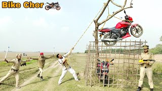 Bike Chor vs Police  New Funny Comedy Video  By Apna Fun Joke [upl. by Elocin962]