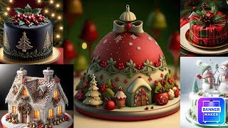 Christmas cake cake christmas christmascake cakedesign cakedecoration [upl. by Mylander]