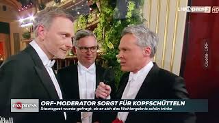 ORFModerator zu Minister am Opernball Saufen sie sich das Wahlergebnis schön [upl. by Eserahc]