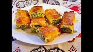 Crispy cheese and spinach Turkish Borek pastry the most delicious you ever eaten  Türk böreği [upl. by Trask373]