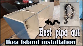 How to install Ikea base cabinets and how to make pipes inside the cabinet [upl. by Ylimme]