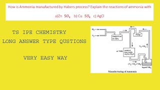 Ammonia manufactured by Habers process Explain the reactions of ammonia withaZnSO4 bCuSO4 c AgCl [upl. by Gottuard]