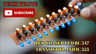 LED Changer Circuit Using Transistor BC 547  LED Chaser Light Circuit [upl. by Elwyn]