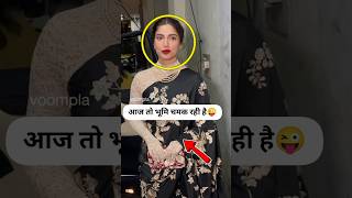 Bhumi pednekar spotted black saree amp bold look shorts bollywood bhumipednekar [upl. by Viviane]