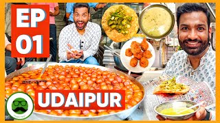 Old City Udaipur Food Tour Part 1 Breakfast  Indian Street Food  Veggie Paaji [upl. by Skill636]