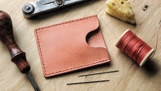 DIY Minimalist Leather Card Wallet [upl. by Hylton]