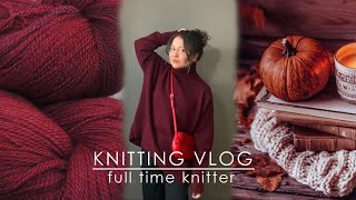 Knitting Vlog Cashmere Sweater Hooded scarf knitting Mohair sweater Knitting plans [upl. by Riamo]