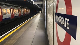 Moorgate Tube Observations S7 amp S8 Stock Trains [upl. by Ahsinhoj]