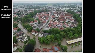 Hochwasser 01062024  Schrobenhausen von oben [upl. by Elakram553]