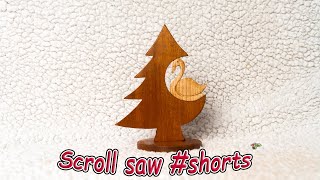 Scroll saw shorts Making a Swan Christmas tree [upl. by Euqinamod]