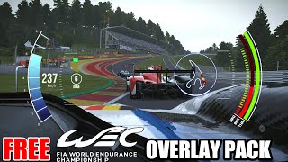 FREE WEC Overlays for iRacing Le Mans Ultimate Assetto Corsa Competizione Automobilista 2 [upl. by Annerahs]