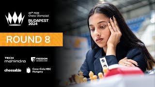 Round 8  45th FIDE CHESS OLYMPIAD [upl. by Pasol201]