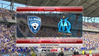 SC Bastia  Olympique de Marseille PES 2014  Ligue 1 20132014 6ème Journée  CPU Vs CPU [upl. by Yeclehc584]