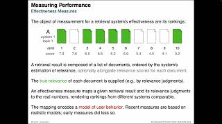 Information Retrieval » Evaluation » Effectiveness Measures 009 [upl. by Macfadyn157]