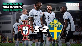 HIGHLIGHTS  Portugal 52 Suecia  UEFA Qualifiers 2024  TUDN [upl. by Nywg]