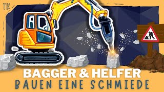 Bagger amp Baufahrzeuge ⭐ Wir bauen eine Schmiede  Kindervideos  Kinderfilme  telekids [upl. by Grubb]