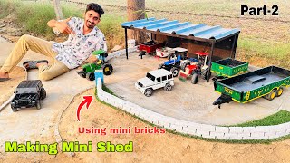 Mini shed making for Rc tractor using mini bricks 🧱 ll Part2 ll Aakash946 [upl. by Tillfourd282]