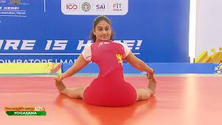 Yogasana 🧘‍♀️ Traditional Event Girls Final Khelo India Youth Games 2023 [upl. by Ayel]