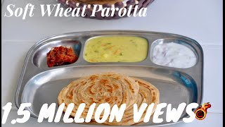 Soft Wheat Parotta Gothambu ParottaWheat Lachaa ParathaLayered Paratha Recipe no 158 [upl. by Ahseet]