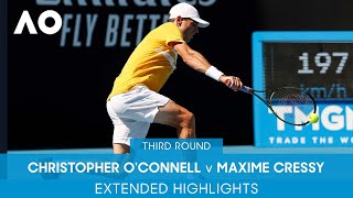 Christopher OConnell v Maxime Cressy Extended Highlights 3R  Australian Open 2022 [upl. by Vito]