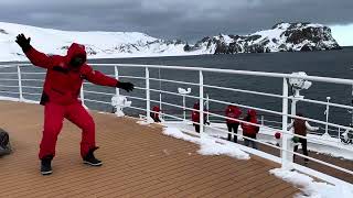 Deception Island Antarctica Entering the Narrow Collapsed Caldera Telephon Bay [upl. by Adiahs]