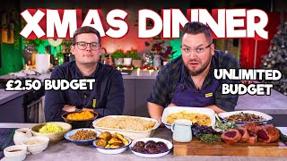 CHRISTMAS DINNER BUDGET BATTLE  Chef £250 VS Normal Unlimited [upl. by Swiercz999]