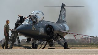 4Kᵁᴴᴰ Lockheed TF104GM Starfighter quotBlack Beautyquot J79 Engine Test Run with LOUD HOWL [upl. by Neik]