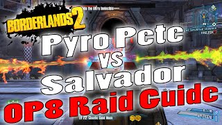 Borderlands 2  Pyro Pete vs Salvador  OP8 Raid Guide  Game Save [upl. by Nylitak]