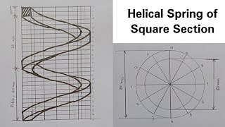 Helical Spring of Square Section  Engineering Drawing [upl. by Adiraf548]