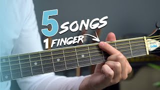 Play 5 EASY Acoustic Guitar Riffs With 1 Finger [upl. by Lucchesi]