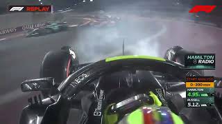 Leaked Sarcastic Radio Peter Bono Bonnington During Hamilton Russel F1 Team Mercedes Crash Qatar [upl. by Sorvats433]