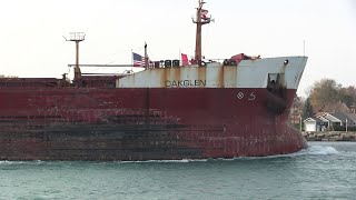 Oakglen 222m Cargo Ship In St Clair River Near Sarnia Ontario [upl. by Dael]