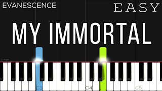 Evanescence  My Immortal  EASY Piano Tutorial [upl. by Heise]