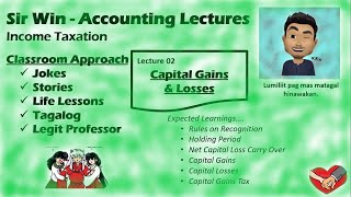 Lecture 02 Capital Gains and Losses Dealings in Property Income Taxation [upl. by Roskes]