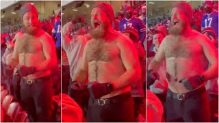 Ryan Fitzpatrick GOING INSANE WBills FANBASE Going SHIRTLESS 🤯 [upl. by Ahsienat]