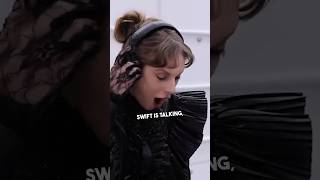 Taylor Swift fixes her back posture while talking 😂 shorts taylorswift celebrity [upl. by Arrahs]