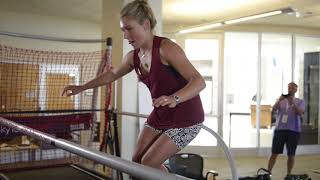 Mikaela Shiffrin on Monoski – SkyTechSport Ski Simulator shorts [upl. by Dotti]