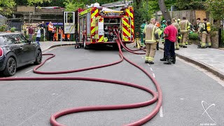 2 May 23 Derelict Railway Building🔥6 Fire Engine Attendance Highgate Rail Station Archway Rd N6 [upl. by Nehttam]