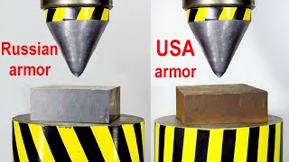 HYDRAULIC PRESS VS ARMOR USA AND RUSSIA [upl. by Kirad]