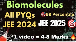 Dont leave 💀⚠️JEE 2024 Biomolecules PYQs jee jee2024 chemistry jeemains [upl. by Aggri]