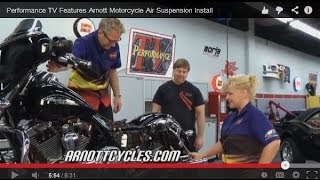 Performance TV Features Arnott Motorcycle Air Suspension Install [upl. by Atinej]