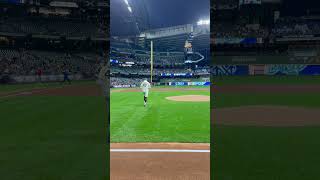 Thanasis Antetokounmpo throws out the first pitch for the Milwaukee Brewers [upl. by Novek]