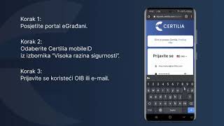 Certilia  Prijava u eGrađane sa Certilia mobileIDom [upl. by Claudy]