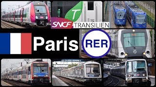 Paris RER amp Transilien 39 Departure amp Pass videos [upl. by Dlanar]